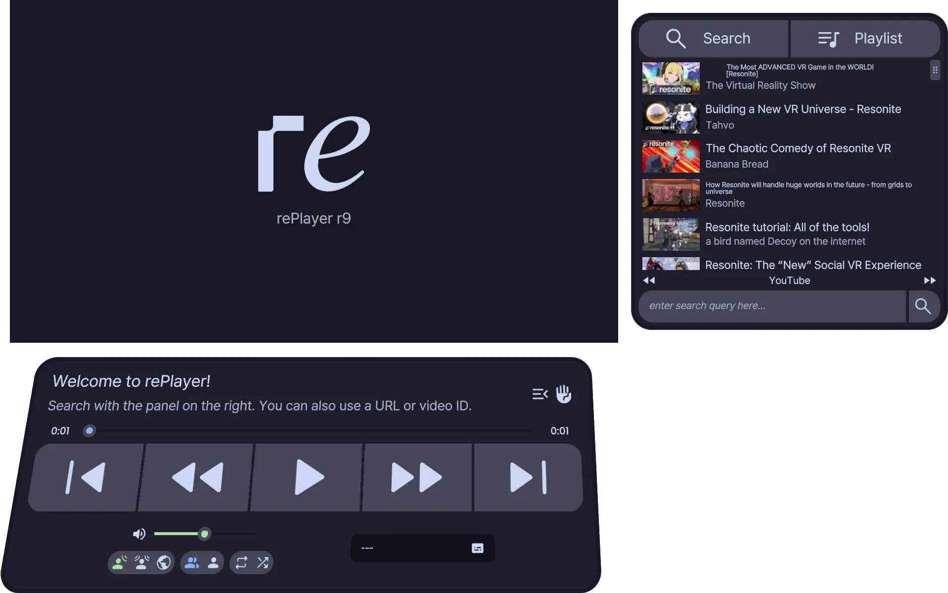 Screenshot of rePlayer with transparent background